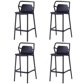 1 Kit 4 Banquetas Altas Enjoy Rivatti 95 cm -Altura- em PP Cor Azul Aura Empilhavel com Protecao UV -4-